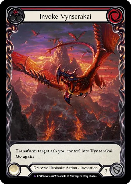 [UPR016-Cold Foil]Invoke Vynserakai[Rare]（Dynasty Draconic Illusionist Action Invocation Non-Attack Red）【FleshandBlood FaB】