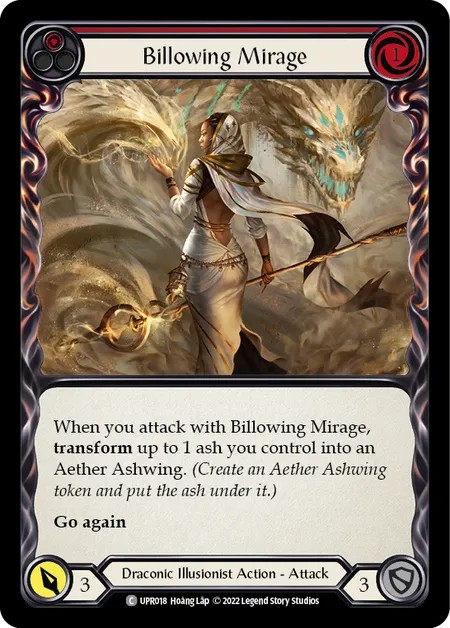 [UPR018]Billowing Mirage[Common]（Dynasty Draconic Illusionist Action Attack Red）【FleshandBlood FaB】