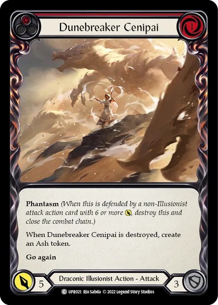 [UPR021-Rainbow Foil]Dunebreaker Cenipai[Common]（Dynasty Draconic Illusionist Action Attack Red）【FleshandBlood FaB】
