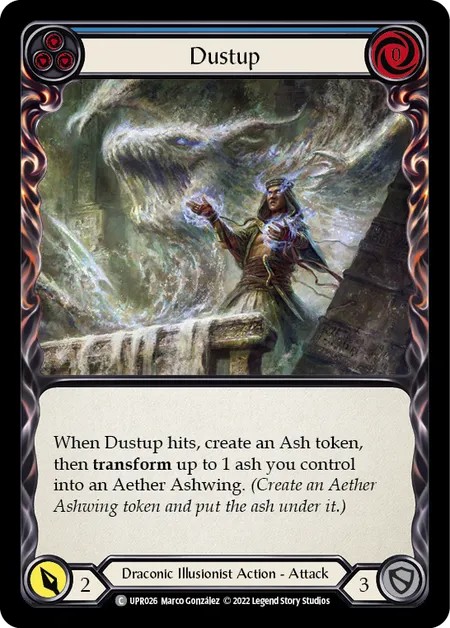 [UPR026]Dustup[Common]（Dynasty Draconic Illusionist Action Attack Blue）【FleshandBlood FaB】