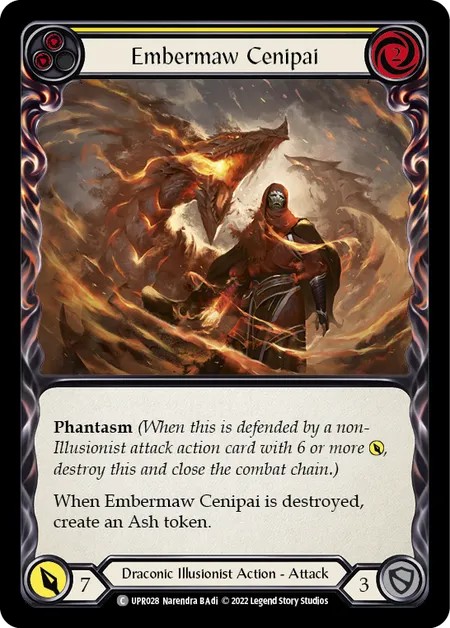 [UPR028-Rainbow Foil]Embermaw Cenipai[Common]（Dynasty Draconic Illusionist Action Attack Yellow）【FleshandBlood FaB】