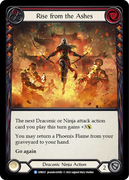 [UPR057]Rise from the Ashes[Rare]（Dynasty Draconic Ninja Action Non-Attack Red）【FleshandBlood FaB】