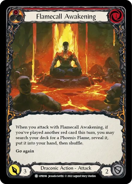 [UPR096]Flamecall Awakening[Common]（Dynasty Draconic NotClassed Action Attack Red）【FleshandBlood FaB】