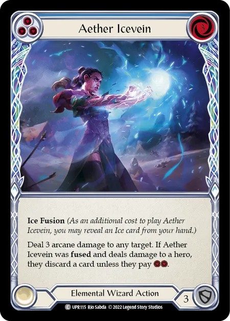 [UPR115-Rainbow Foil]Aether Icevein[Common]（Dynasty Elemental,Ice Wizard Action Non-Attack Blue）【FleshandBlood FaB】