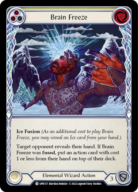 [UPR117-Rainbow Foil]Brain Freeze[Common]（Dynasty Elemental,Ice Wizard Action Non-Attack Yellow）【FleshandBlood FaB】