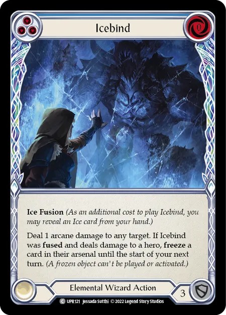 [UPR121]Icebind[Common]（Dynasty Elemental,Ice Wizard Action Non-Attack Blue）【FleshandBlood FaB】