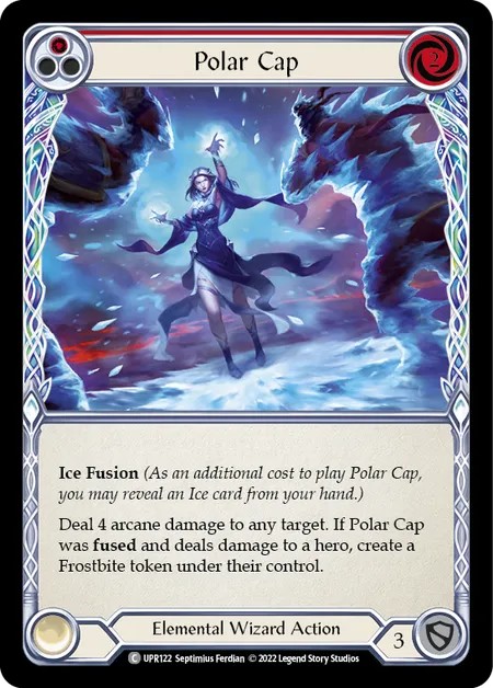 [UPR122-Rainbow Foil]Polar Cap[Common]（Dynasty Elemental,Ice Wizard Action Non-Attack Red）【FleshandBlood FaB】
