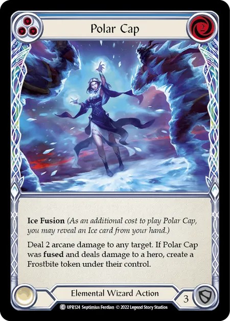 [UPR124-Rainbow Foil]Polar Cap[Common]（Dynasty Elemental,Ice Wizard Action Non-Attack Blue）【FleshandBlood FaB】
