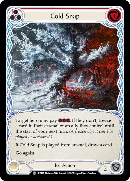 182670[UPR124]Polar Cap[Common]（Dynasty Elemental,Ice Wizard Action Non-Attack Blue）【FleshandBlood FaB】