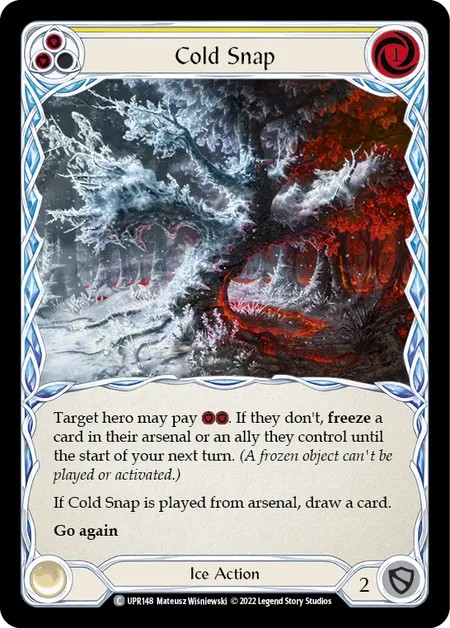 [UPR148-Rainbow Foil]Cold Snap[Common]（Dynasty Ice NotClassed Action Non-Attack Yellow）【FleshandBlood FaB】
