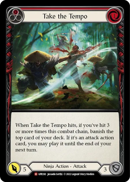 [UPR161-Rainbow Foil]Take the Tempo[Majestic]（Dynasty Ninja Action Attack Red）【FleshandBlood FaB】
