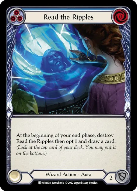 [UPR178]Read the Ripples[Common]（Dynasty Wizard Action Aura Non-Attack Blue）【FleshandBlood FaB】