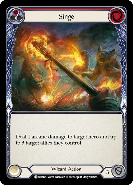 [UPR179]Singe[Common]（Dynasty Wizard Action Non-Attack Red）【FleshandBlood FaB】