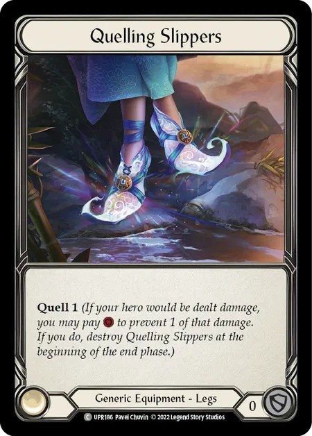 [UPR186-Cold Foil]Quelling Slippers[Common]（Dynasty Generic Equipment Legs）【FleshandBlood FaB】