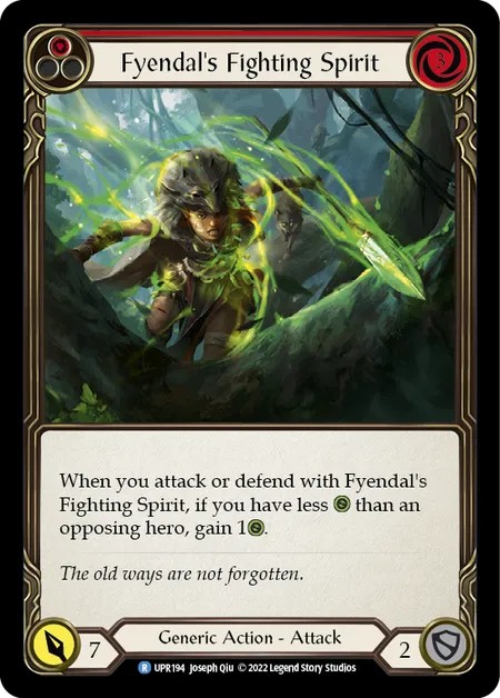 [UPR194]Fyendal’s Fighting Spirit[Rare]（Dynasty Generic Action Attack Red）【FleshandBlood FaB】