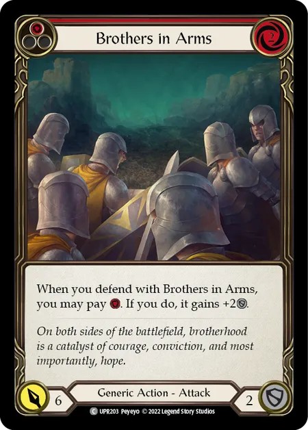 [UPR203-Rainbow Foil]Brothers in Arms[Common]（Dynasty Generic Action Attack Red）【FleshandBlood FaB】