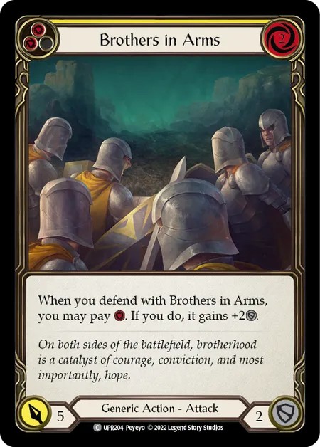 [UPR204-Rainbow Foil]Brothers in Arms[Common]（Dynasty Generic Action Attack Yellow）【FleshandBlood FaB】