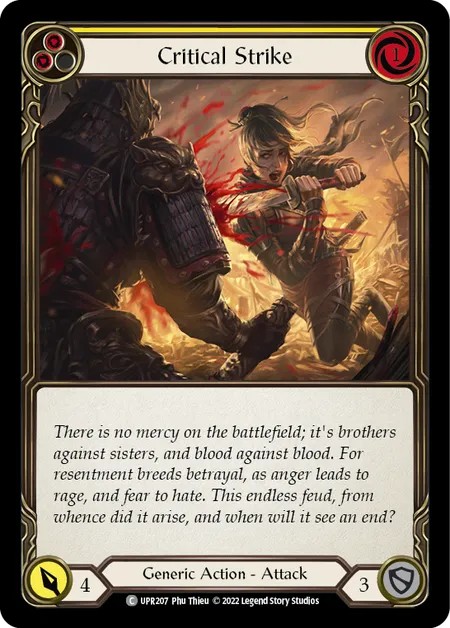 [UPR207]Critical Strike[Common]（Dynasty Generic Action Attack Yellow）【FleshandBlood FaB】