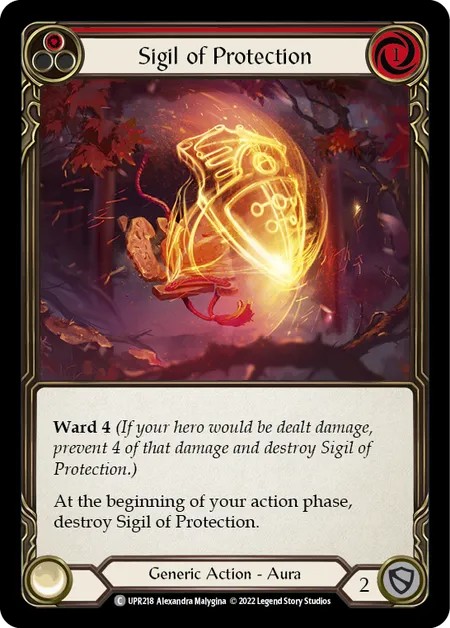 [UPR218]Sigil of Protection[Common]（Dynasty Generic Action Aura Non-Attack Red）【FleshandBlood FaB】