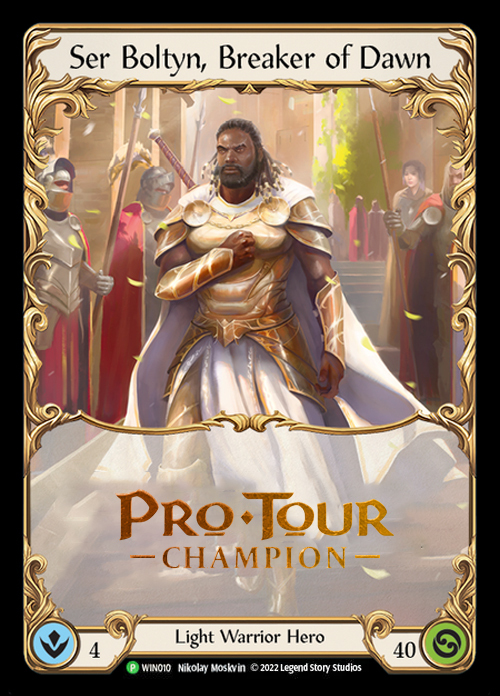 [WIN010-Gold Foil]Ser Boltyn, Breaker of Dawn[Promo]（Premier OP Light Warrior Hero）【FleshandBlood FaB】