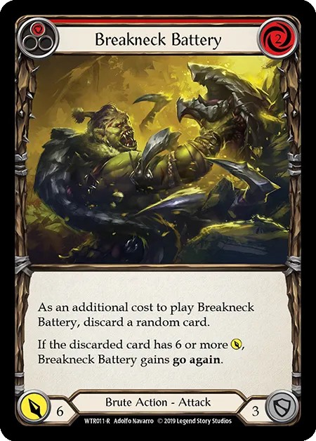 [WTR011-R]Breakneck Battery[Rare]（Welcome to Rathe Alpha Print Brute Action Attack Red）【FleshandBlood FaB】