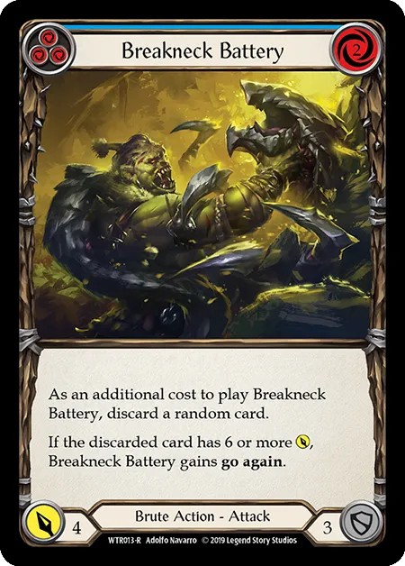 [WTR013-R]Breakneck Battery[Rare]（Welcome to Rathe Alpha Print Brute Action Attack Blue）【FleshandBlood FaB】