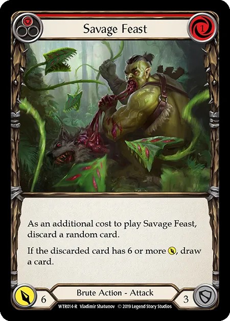 [WTR014-R]Savage Feast[Rare]（Welcome to Rathe Alpha Print Brute Action Attack Red）【FleshandBlood FaB】