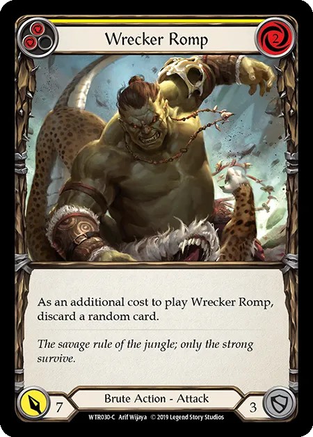 [WTR030-C]Wrecker Romp[Common]（Welcome to Rathe Alpha Print Brute Action Attack Yellow）【FleshandBlood FaB】