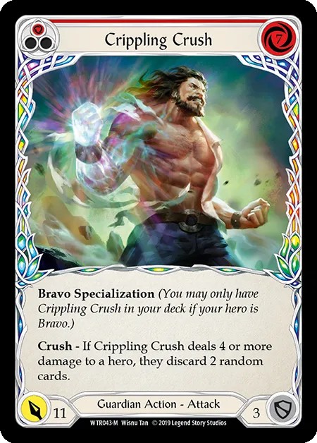 [WTR043-M-Rainbow Foil]Crippling Crush[Majestic]（Welcome to Rathe Alpha Print Guardian Action Attack Red）【FleshandBlood FaB】
