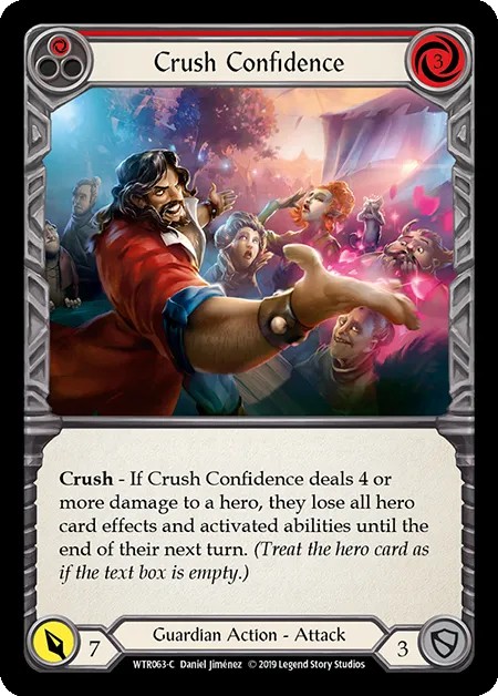 [WTR063-C-Rainbow Foil]Crush Confidence[Common]（Welcome to Rathe Alpha Print Guardian Action Attack Red）【FleshandBlood FaB】