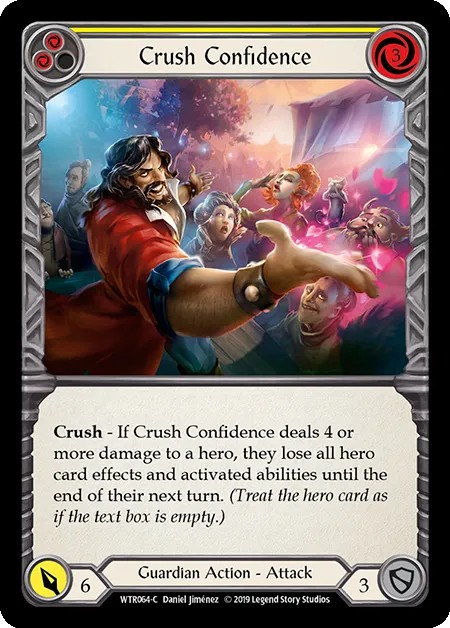[WTR064-C]Crush Confidence[Common]（Welcome to Rathe Alpha Print Guardian Action Attack Yellow）【FleshandBlood FaB】