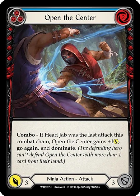 [WTR097-C]Open the Center[Common]（Welcome to Rathe Alpha Print Ninja Action Attack Blue）【FleshandBlood FaB】