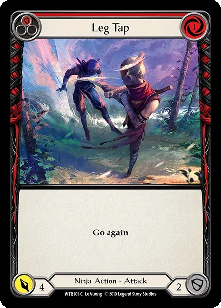 [WTR101-C]Leg Tap[Common]（Welcome to Rathe Alpha Print Ninja Action Attack Red）【FleshandBlood FaB】