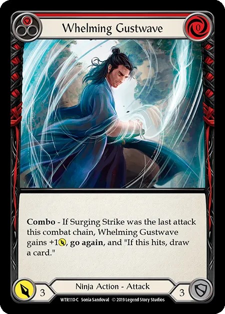 [WTR110-C]Whelming Gustwave[Common]（Welcome to Rathe Alpha Print Ninja Action Attack Red）【FleshandBlood FaB】