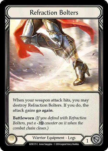 [WTR117-C-Cold Foil]Refraction Bolters[Common]（Welcome to Rathe Alpha Print Warrior Equipment Legs）【FleshandBlood FaB】