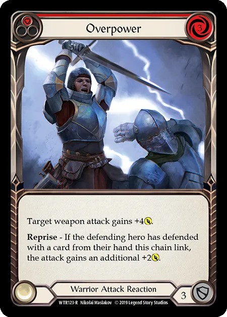[WTR123-R]Overpower[Rare]（Welcome to Rathe Alpha Print Warrior Attack Reaction Red）【FleshandBlood FaB】
