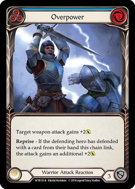 [WTR125-R]Overpower[Rare]（Welcome to Rathe Alpha Print Warrior Attack Reaction Blue）【FleshandBlood FaB】