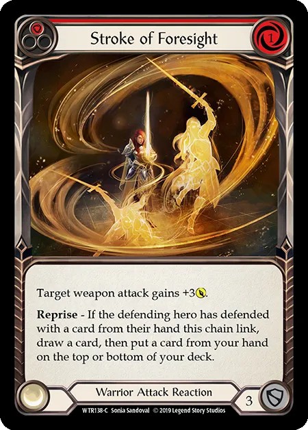 [WTR138-C]Stroke of Foresight[Common]（Welcome to Rathe Alpha Print Warrior Attack Reaction Red）【FleshandBlood FaB】
