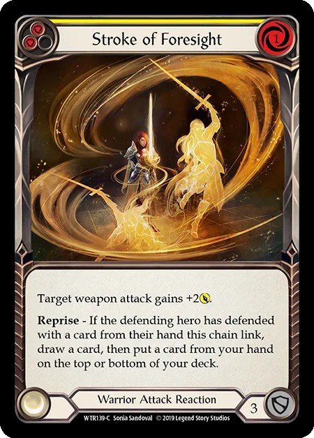 [WTR139-C]Stroke of Foresight[Common]（Welcome to Rathe Alpha Print Warrior Attack Reaction Yellow）【FleshandBlood FaB】