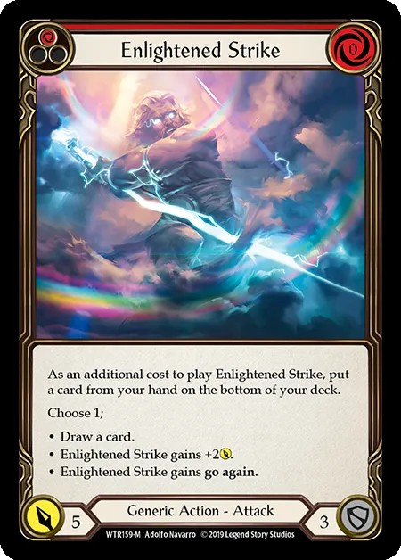 [WTR159-M-Rainbow Foil]Enlightened Strike[Majestic]（Welcome to Rathe Alpha Print Generic Action Attack Red）【FleshandBlood FaB】