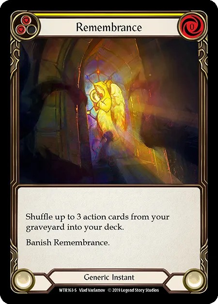 [WTR163-S]Remembrance[Super Rare]（Welcome to Rathe Alpha Print Generic Instant Yellow）【FleshandBlood FaB】