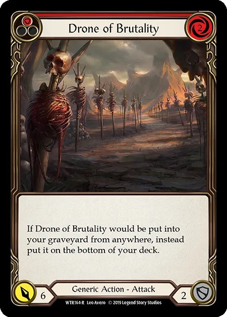 [WTR164-R]Drone of Brutality[Rare]（Welcome to Rathe Alpha Print Generic Action Attack Red）【FleshandBlood FaB】