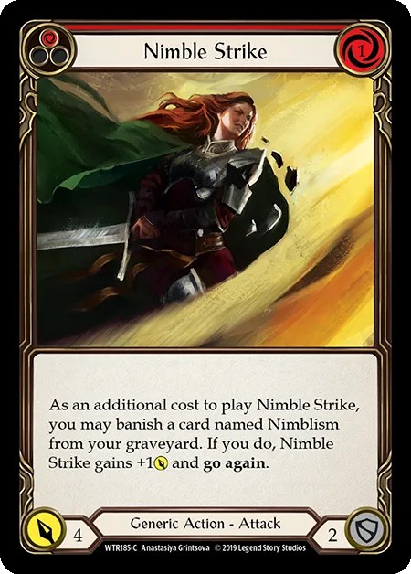 [WTR185-C-Rainbow Foil]Nimble Strike[Common]（Welcome to Rathe Alpha Print Generic Action Attack Red）【FleshandBlood FaB】
