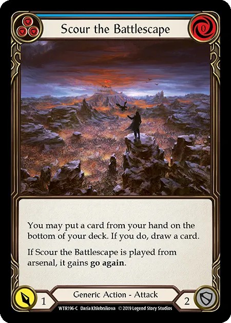 [WTR196-C]Scour the Battlescape[Common]（Welcome to Rathe Alpha Print Generic Action Attack Blue）【FleshandBlood FaB】