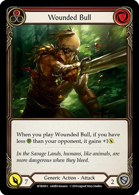 [WTR200-C-Rainbow Foil]Wounded Bull[Common]（Welcome to Rathe Alpha Print Generic Action Attack Red）【FleshandBlood FaB】