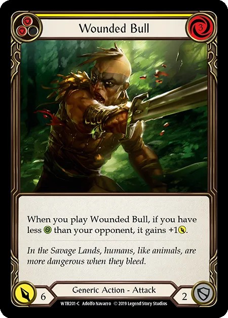 [WTR201-C]Wounded Bull[Common]（Welcome to Rathe Alpha Print Generic Action Attack Yellow）【FleshandBlood FaB】