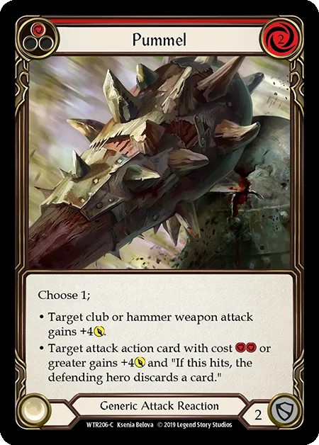[WTR206-C]Pummel[Common]（Welcome to Rathe Alpha Print Generic Attack Reaction Red）【FleshandBlood FaB】
