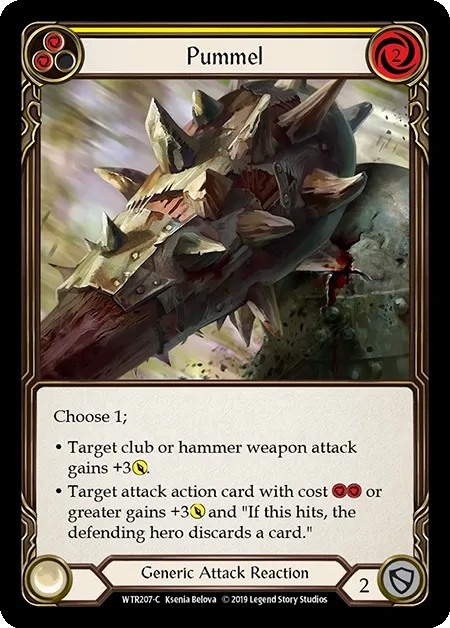 [WTR207-C]Pummel[Common]（Welcome to Rathe Alpha Print Generic Attack Reaction Yellow）【FleshandBlood FaB】