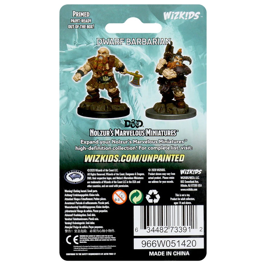 D&D NOLZUR’S MARVELOUS MINIATURES:WAVE 6-Dwarf Barbarian 73391 634482733912