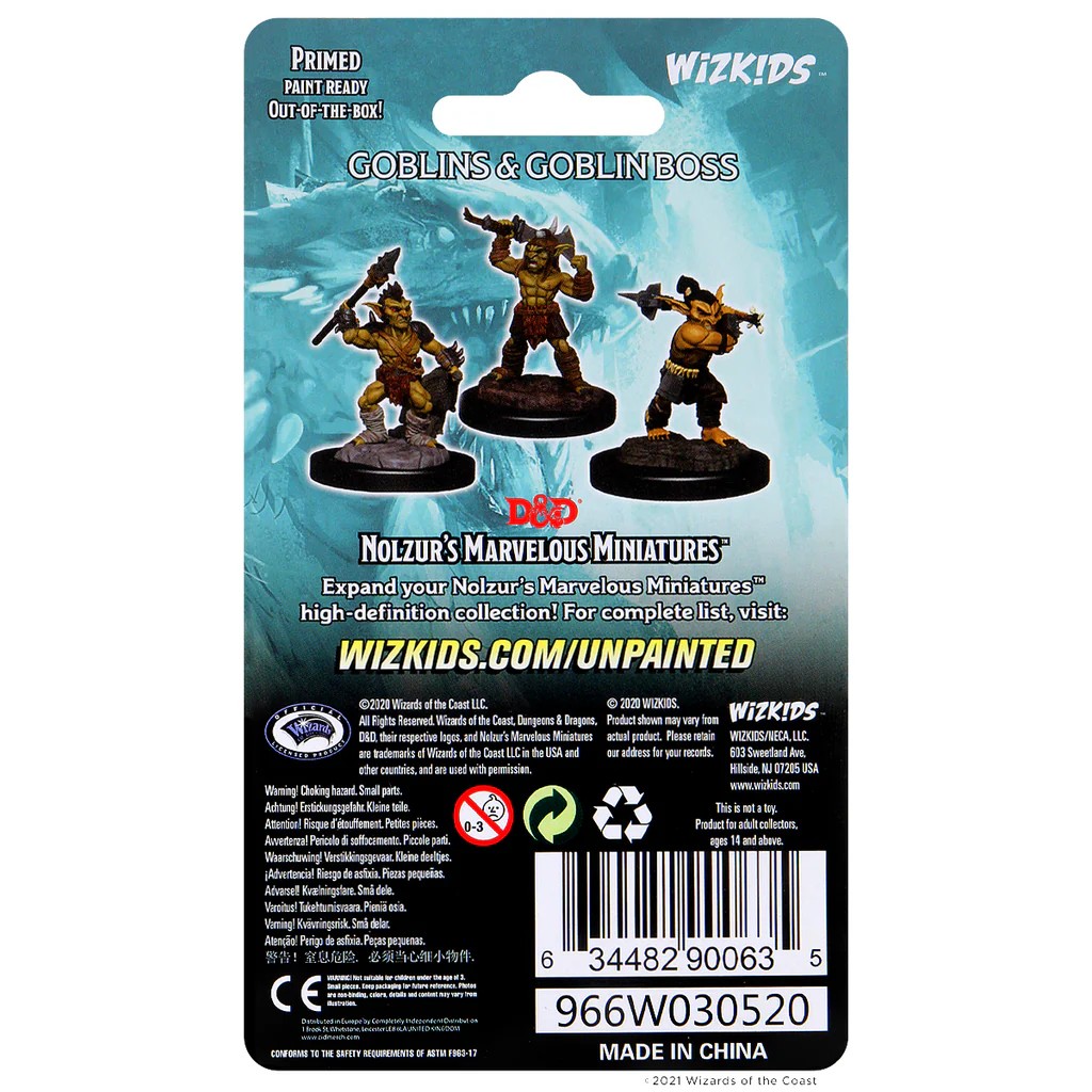 D&D NOLZUR’S MARVELOUS MINIATURES:WAVE 12-Goblins & Goblin Boss 90063 634482900635